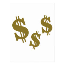 Dollar signs post card