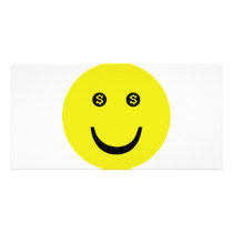 dollar smile icon photo greeting card