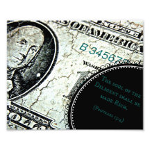 Dollar with Proverbs Bible verse The soul of the Photo Art