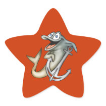 Dolphin Anchor Star Sticker