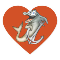 Dolphin Anchor Heart Sticker