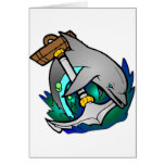 Dolphin Anchor Wave Greeting Card