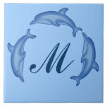 Dolphin Arc Monogram Template Tile