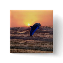 Dolphin at sunset pin