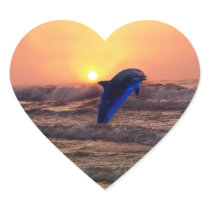 Dolphin at sunset stickers