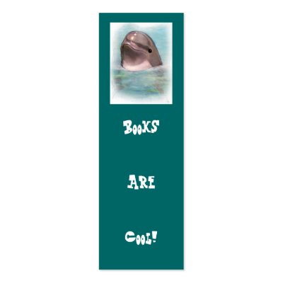 DOLPHIN BOOKS ARE COOL BOOKMARK BUSINESS CARD TEMPLATE by joyart