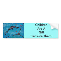 Dolphin & Calf Dreaming Bumper Sticker