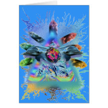 dolphin crystalline consciouness greeting card