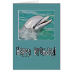 Dolphin Happy Birthday Swimming in Water Card