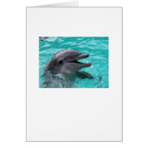 Dolphin head in aquamarine water greeting card