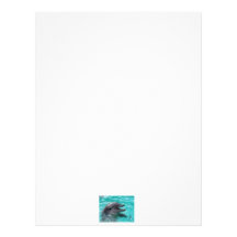 Dolphin head in aquamarine water letterhead