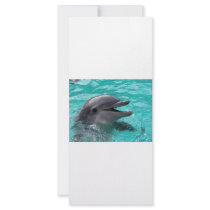 Dolphin head in aquamarine water customized rack card