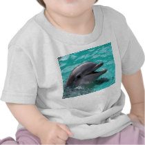 Dolphin head in aquamarine water tshirts
