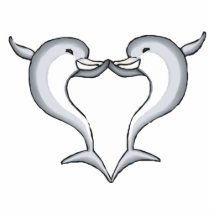 dolphin heart photo cut outs