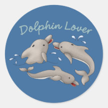 Dolphin Lover Round Stickers