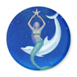 Dolphin Moon Mermaid Fridge Magnets