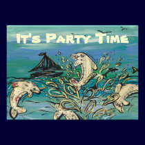 Dolphin Music Party Invitations invitations