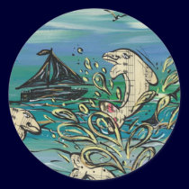 Dolphin Music stickers stickers
