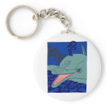 Dolphin On Blue Key Chain