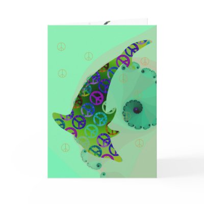Dolphin Peace Friday Shell Greeting Card by Jaenne