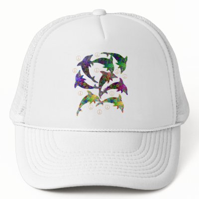 Dolphin Peace Pod Cap Mesh Hats by Jaenne