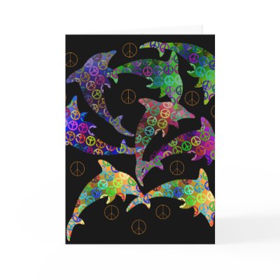 Dolphin Peace Pod Greeting Card by Jaenne