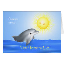 Dolphin Playing with Sun Greeting Cards