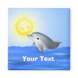 Dolphin Playing with Sun Refrigerator Magnet
