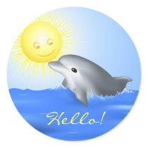 Dolphin Playing with Sun Sticker