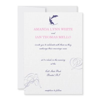 Dolphin Wedding Invitation by pink_cupcake