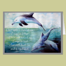 dolphin with friendship quote card cards