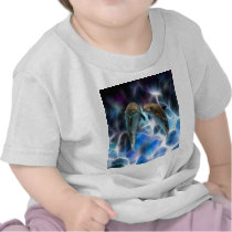Dolphins and fractal crystals tee shirts
