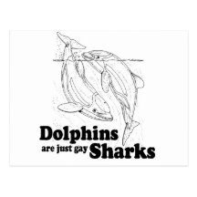 Dolphins are gay sharks post cards