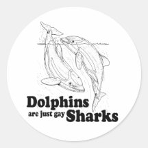 Dolphins are gay sharks sticker