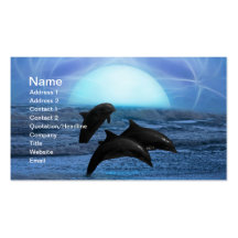 Dolphins by moonlight business cards