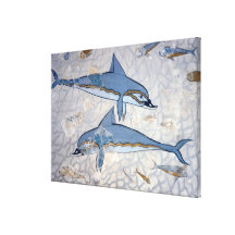 Dolphins (fresco) stretched canvas prints