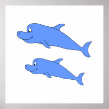 Dolphins in blue. print