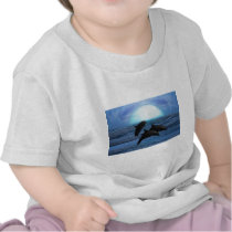 Dolphins playing at moonlight shirt