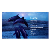 Dolphins playing in the ocean business card template