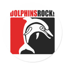Dolphins Rock! #2 Round Stickers