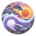 Dolphins Round Stickers
