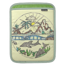 Dolphins Swimming Paradise Sleeves For iPads