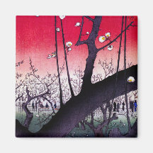 Domaine Kameido, Hiroshige Ando de prune Magnets Pour Réfrigérateur