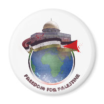 Dome of the rock, the world, Palestine flag Magnets