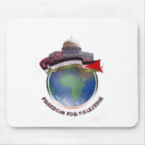 Dome of the rock, the world, Palestine flag Mouse Pads