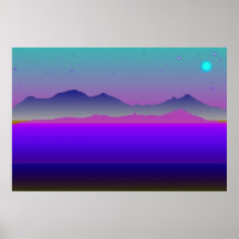 Dômes de lune bleue posters