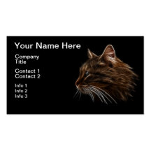 Domestic Cat Kitten Head Fractal Profile Business Cards