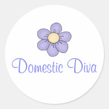 Domestic Diva Round Sticker