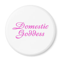 Domestic Goddess Pink Refrigerator Magnet