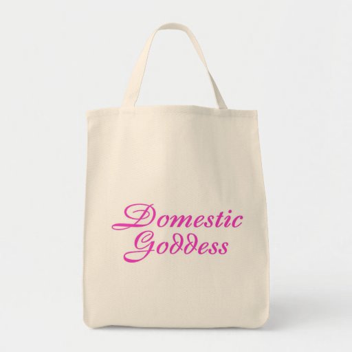 Domestic Goddess Pink Tote Bags